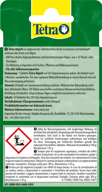 Tetra Algizit 10Tablettia - Levien torjunta ja samennuksen poisto - T77038 - 2